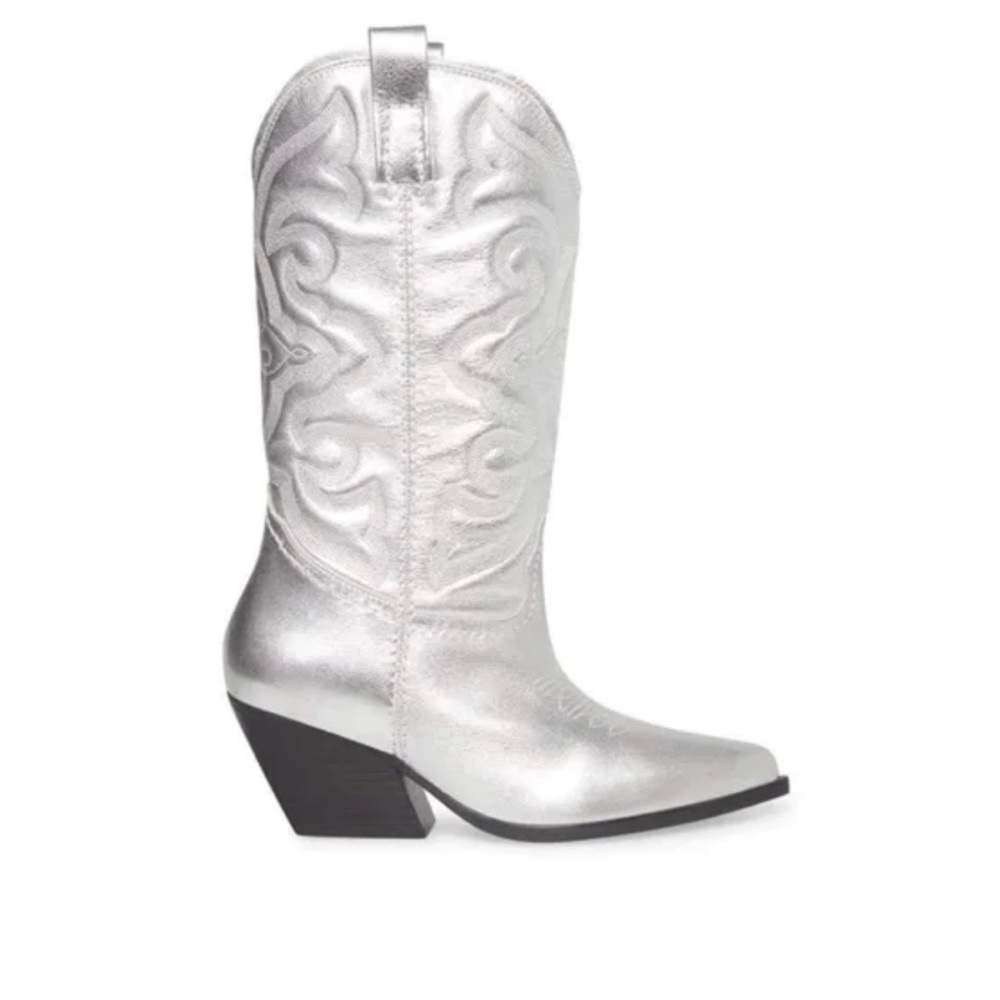 Steve Madden Silver Western-Style Women's Boots Size:9 NWOT! So nice!